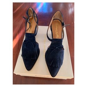 BETTYE MULLER NAVY BLUE SUEDE  HEELS - UNWORN